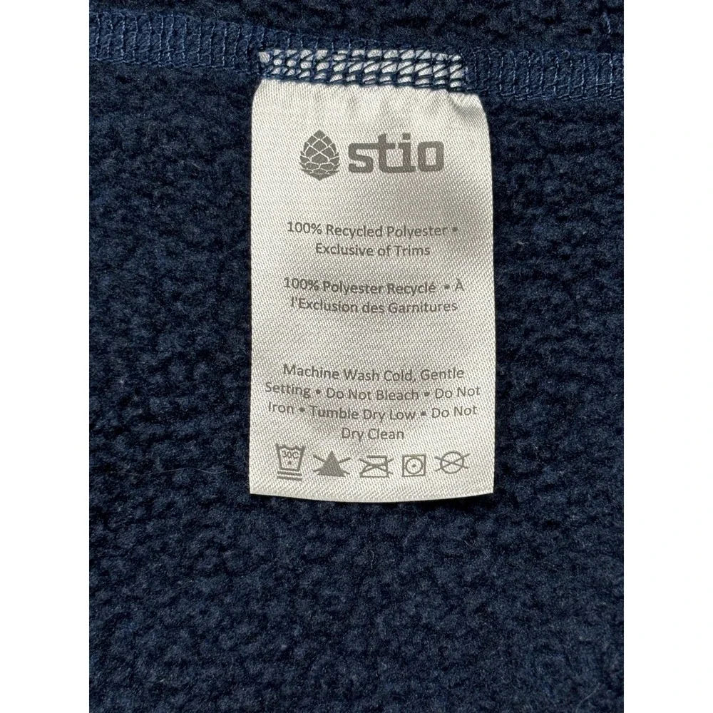 Stio‎ Wilcox Fleece Quarter Zip Pullover Mens XXL Navy Blue FW23PHI1 200296-452